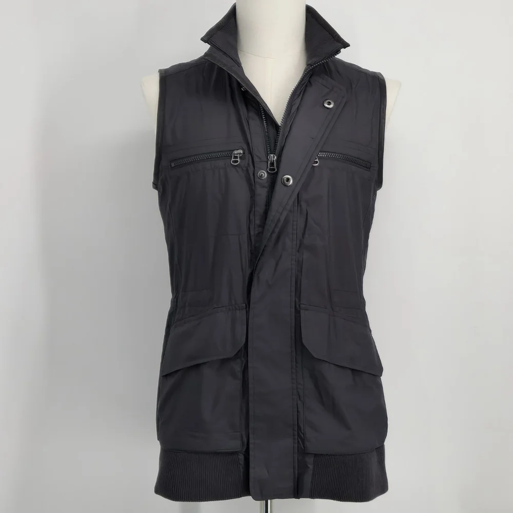 Ralph Lauren Blue Label Quiet Luxury Black Vest Minimalist Comfy Utility Medium - Picture 2 of 11